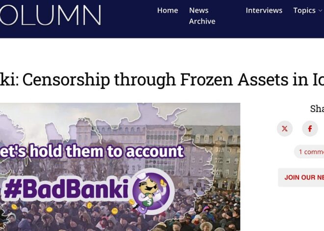 Censorship through Frozen Assets in Iceland