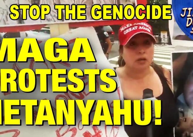 MAGA Protests Criminal Netanyahu At White House To Stop Gaza Genocide