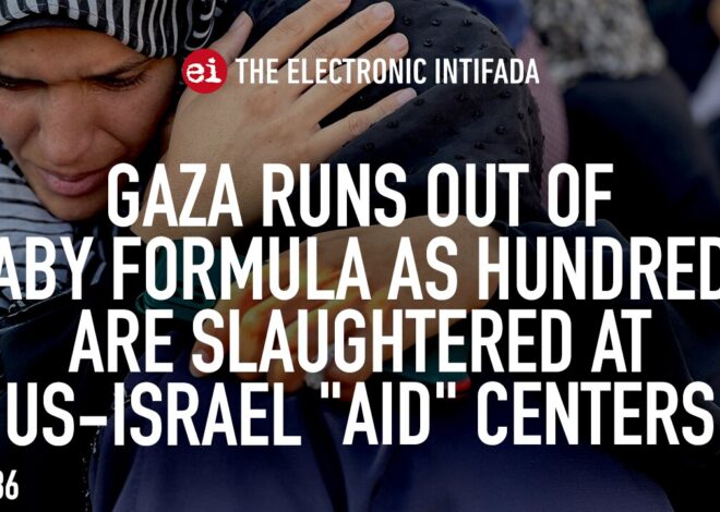 Gaza out of baby formula, hundreds killed at US-Israel “aid” centers, with Nora Barrows-Friedman
