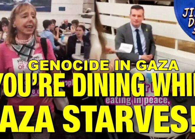 Code Pink Crashes Capitol Hill Cafeteria – CONFRONTS Diners Over Gaza Starvation