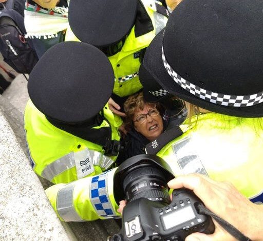 As two million starve in Gaza, British police beat up pensioners protesting against Israel