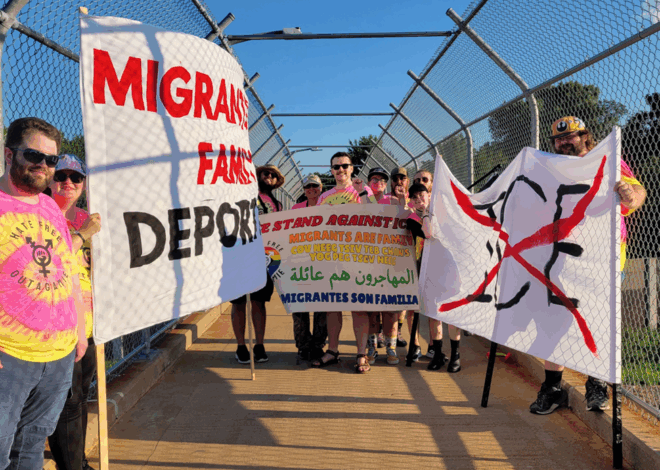 Banner drops across the Fox Valley demand end to police complicity with ICE — Fight Back! News
