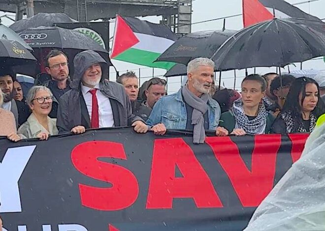 Assange Joins Historic Anti-Genocide March Across Sydney’s Harbour Bridge