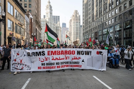 Palestinian activists say ‘No Lollapalooza during genocide’ at weekly march — Fight Back! News