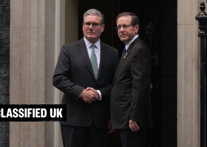 Genocide questions avoided as Starmer meets Israeli president