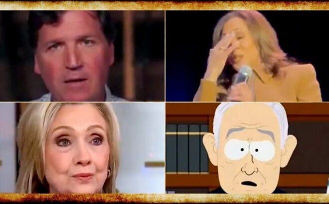 Tucker’s 9/11 Doc, Kamala PROTESTED, Hillary BACKS TRUMP on Ukraine, South Park Tackles Israel