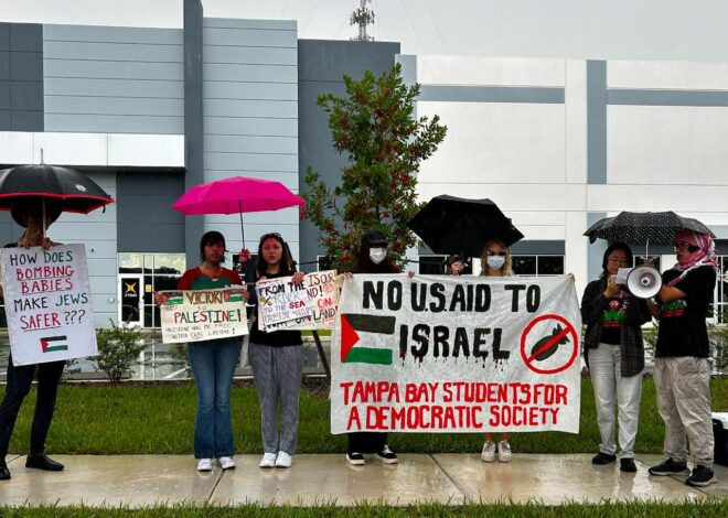 USF students and Tampa community rally against Israeli drone factory — Fight Back! News