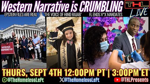 Epstein Victims Fight Back, Lt. Col Aguilar ARRESTED for Protesting Genocide, FL to End ALL V*x Mandates, ‘The Voice of Hind Rajab’ STUNS at Venice Premiere, US Attacks Venezuelan Vessel | THL LIVE Thurs, Sept 4th 12pm PT