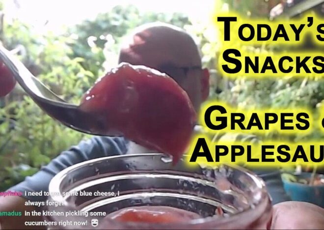 Todayâs Snacks: Patio Garden Grapes and Homemade Applesauce [Food Eating ASMR]