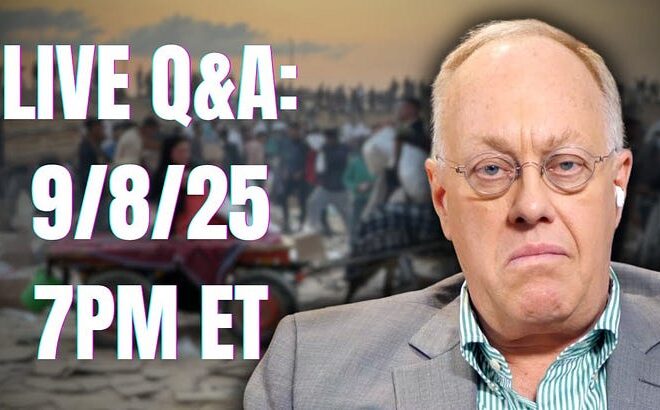 Chris Hedges Live Q&A Tomorrow, Sept. 8 7:00pm ET
