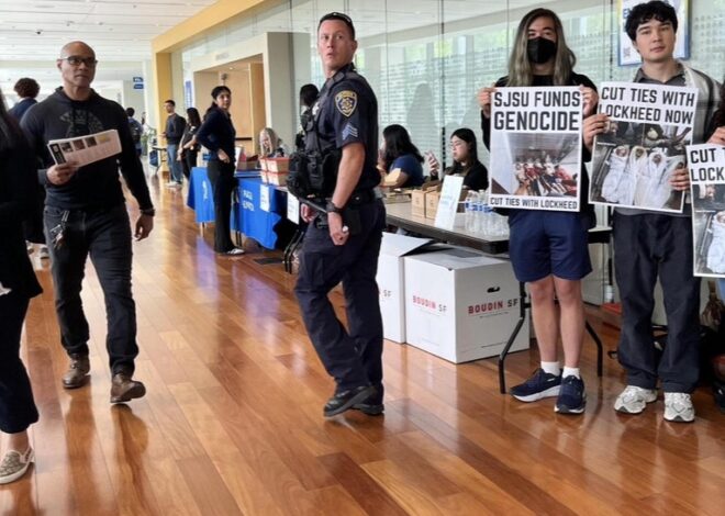 SJSU pro-Palestine students disrupt career fair with a silent action — Fight Back! News