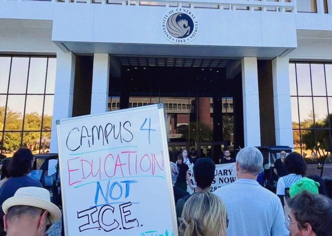 UCF students and faculty rally to deliver letters, demands for a sanctuary campus to administration — Fight Back! News