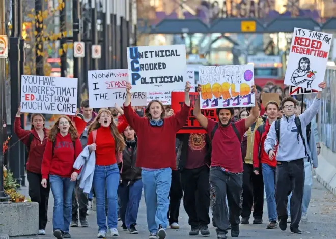 Alberta Students Walk Out to Support Teachers After Government Breaks Strike