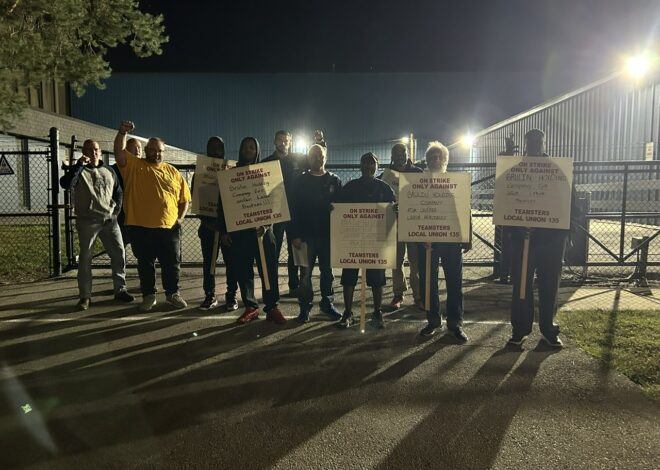 Brulin Teamsters strike against unfair labor practices, corporate greed in Indianapolis — Fight Back! News
