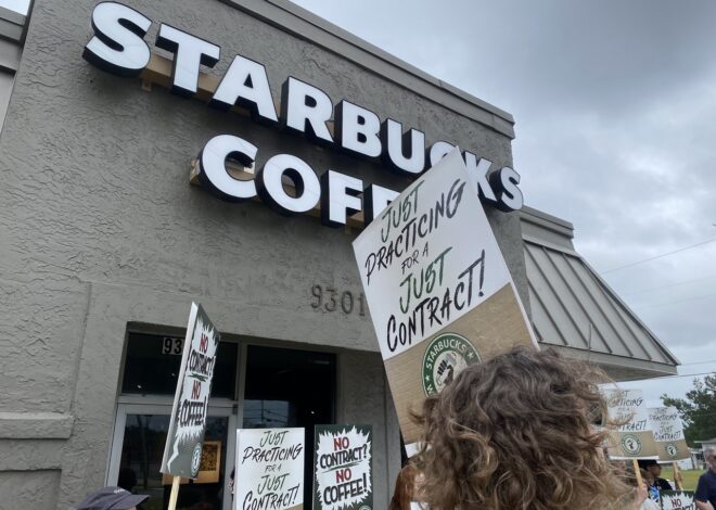 Starbucks workers hold practice picket amid store closures — Fight Back! News