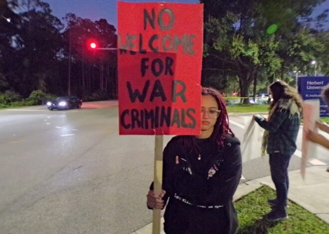Jacksonville, FL students protest war criminal Brett McGurk speaking event — Fight Back! News