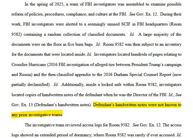 New Filing In Comey Prosecution