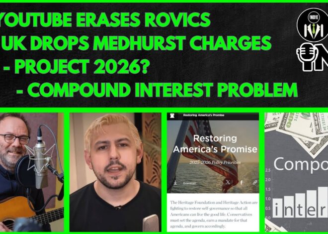 YouTube ERASES Rovics, UK Charges Dropped vs Medhurst, Compound Interest, Heritage Foundation’s Plan
