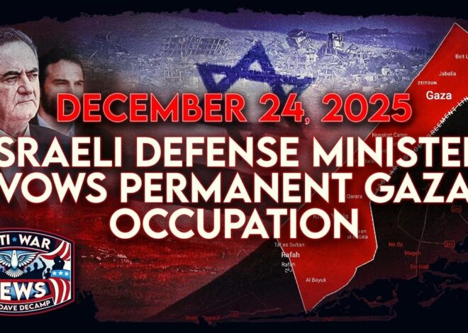 Israeli Defense Minister Vows Permanent Gaza Occupation, US Sends More Forces to Caribbean, and More