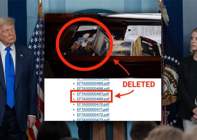 DOJ Deletes Epstein File Showing Photos of Trump
