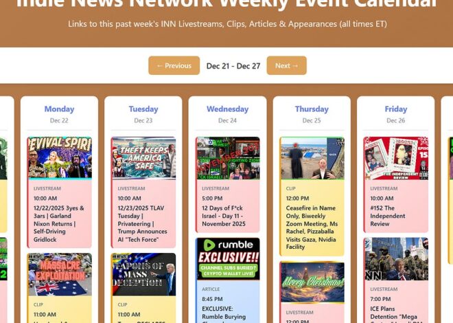 INN This Week 12/20 – 12/27/25 @GetIndieNews @IndLeftNews @AngelJRivera08 @TheIndReview @AMWakeup @SnowHimbo @ReefBreland @ogbonna_Collin @The_Dissident30 @SlowNewsDayShow @IndieMediaToday