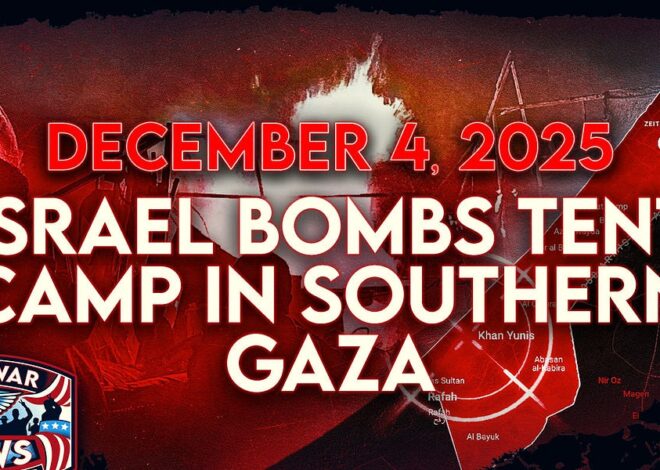 Antiwar News for 12/4/25: Israel Bombs Tent Camp in Southern Gaza, Senators Reintroduce Venezuela War Powers, and More