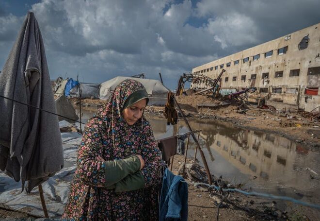 Israeli Strikes Injure Displaced Palestinians as Gaza’s Winter Shelter Crisis Deepens