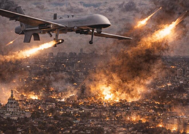 Large Russian Drone, Missile Attack Causes Power Outages in Kiev