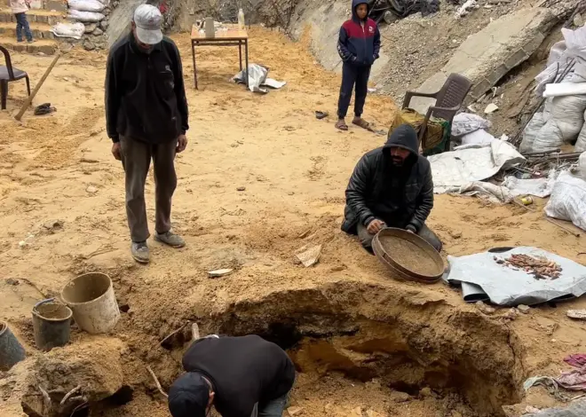 In Gaza, one man Is sifting for vaporized remains of his family