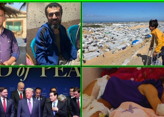 Displacement, Journalists Tortured, "Board of Peace" Meets, 6000 Gaza Amputees, 5k Person US Military Base in Gaza