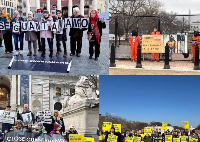 Photos from the latest monthly global vigils for Guantánamo’s closure