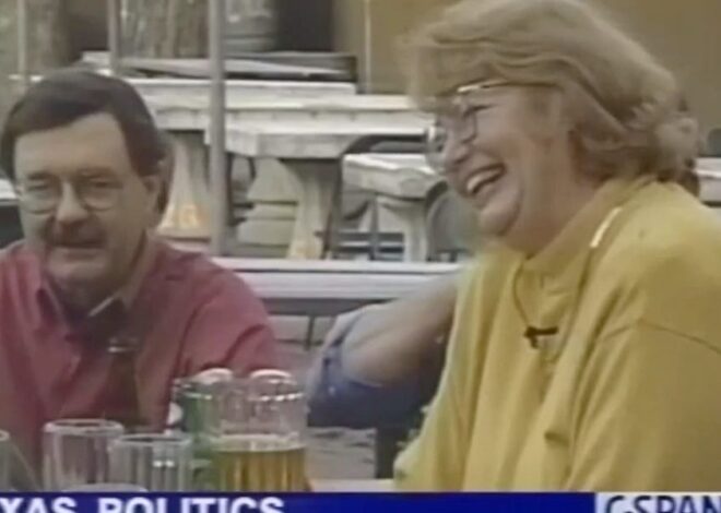 Hightower, Molly Ivins and friends at Scholz Garten in 1994