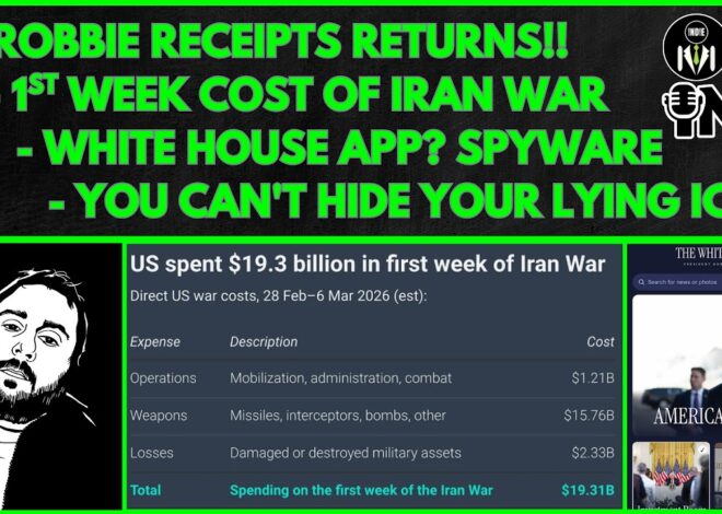 White House Spyware, Lying ICE, Robbie Receipts RETURNS!, Financial Cost of Iran War | @GetIndieNews
