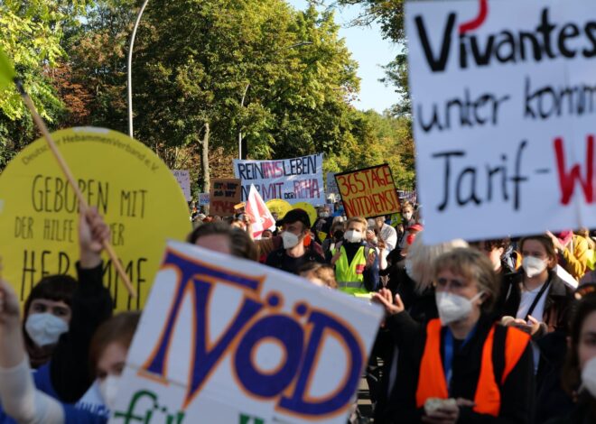 Berlin Hospital Workers Strike For Equal Pay