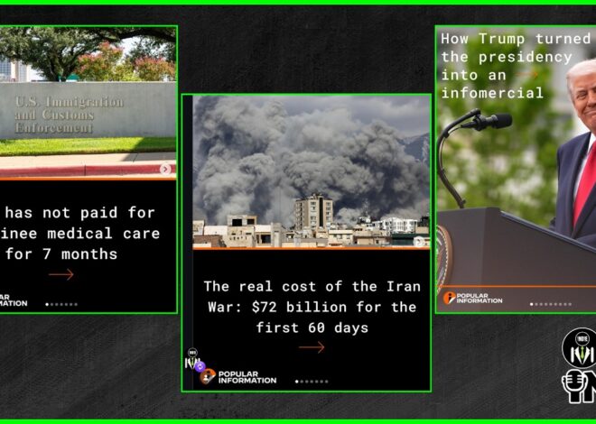 ICE Medical Care, Cost of Iran War, Infomercial Presidency – Three Popular Info Investigations