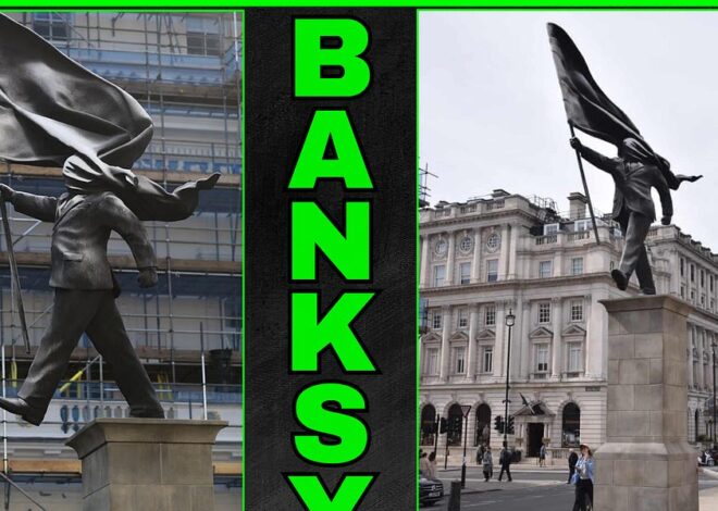 Banksy AMAZES With New 25-Foot London Statue, “Blind Patriotism”