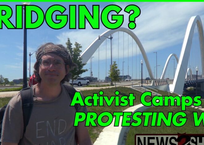 Guido Reichstadler Climbs Frederick Douglass Bridge & Camps Out for 5 Days, Protesting War