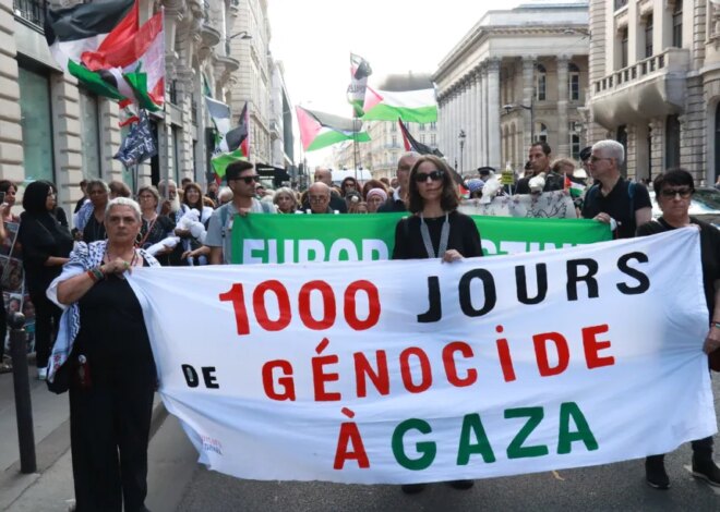 Demonstrators in Paris stage silent march over 1,000 days of genocide in Gaza – Middle East Monitor