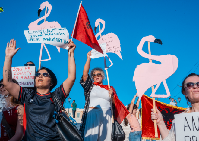 In Athens, Albania’s Diaspora Watches a Revolt at Home, and Finds Its Own Voice