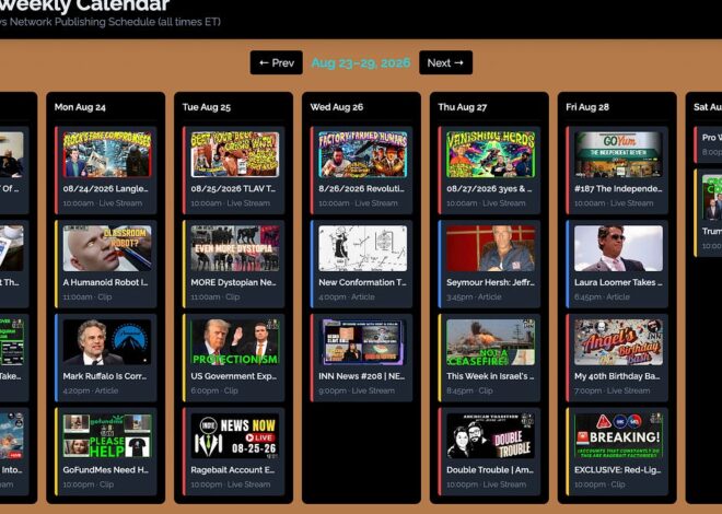 INN This Week 8/23 – 8/29/26 @GetIndieNews @IndLeftNews @AngelJRivera08 @jesse_jett @ReefBreland @ogbonna_Collin @AMWakeup @SlowNewsDayShow @TheIndReview @TLAVagabond @BoatsSmashing
