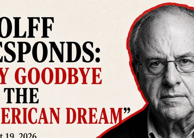 Wolff Responds: “Say Goodbye To The American Dream” Dated August 19, 2026