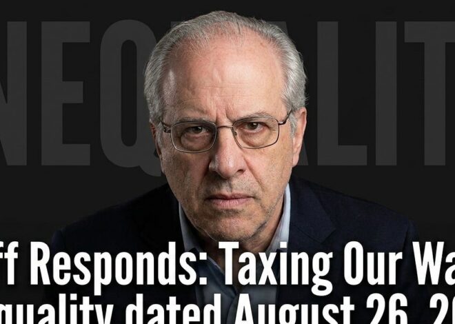 Wolff Responds: “Taxing Our Way To Inequality” Dated August 26, 2026