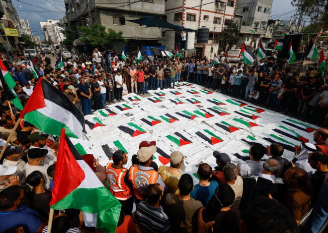 Mass Funeral Held in Central Gaza for Dozens of Palestinians Killed by Previous Israeli Attacks