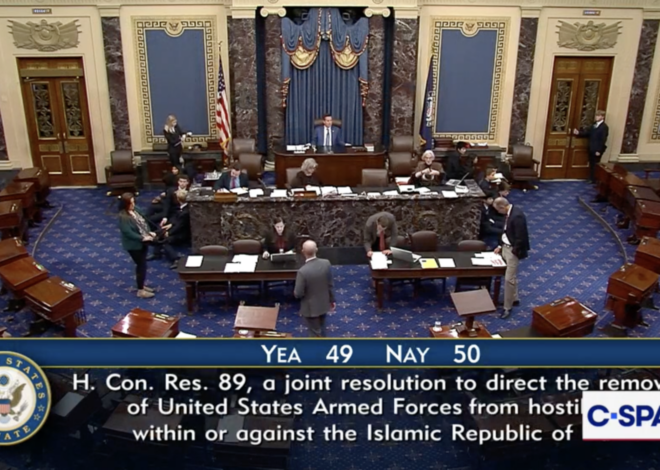Senate Narrowly Defeats Iran War Powers Resolution