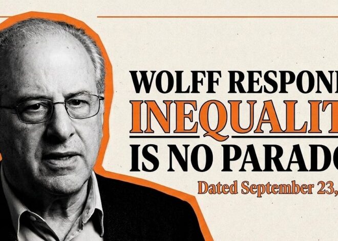 Wolff Responds: “Inequality Is No Paradox” Dated September 23, 2026