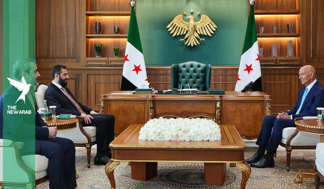 Syria’s Sharaa meets US envoy Barrack amid Israeli attacks