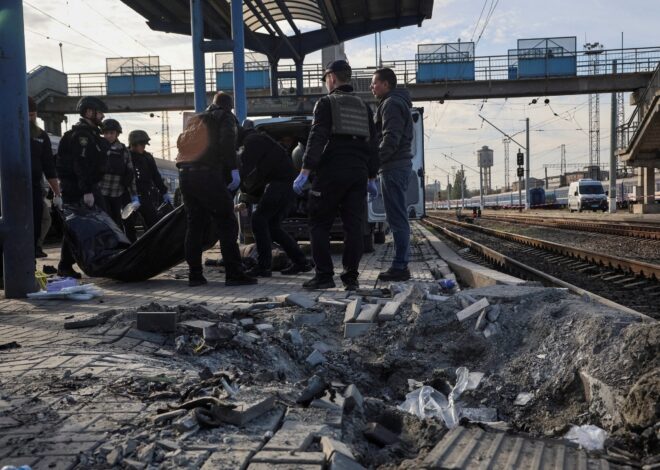 Russian Strike Kills 14 at Ukrainian Train Station as Ukraine Launches Over 1,200 Drones Into Russia