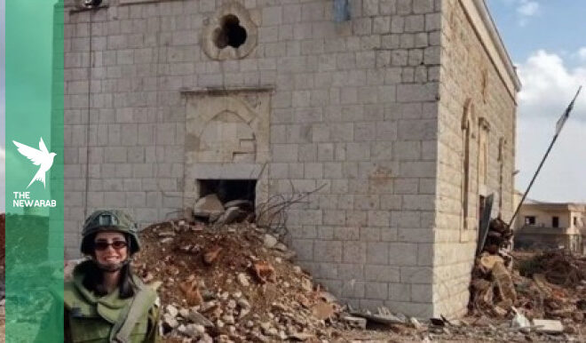 Israeli soldier poses at damaged Lebanon church, sparking anger